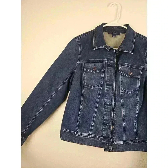 Talbots Denim Jacket Button Front Chest Pockets Small - Picture 2 of 7